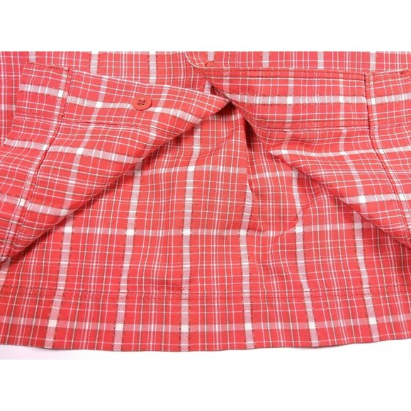 The North Face Mens Short Sleeve Button Down Orange Texture Outdoor Shirt Small - Picture 9 of 11